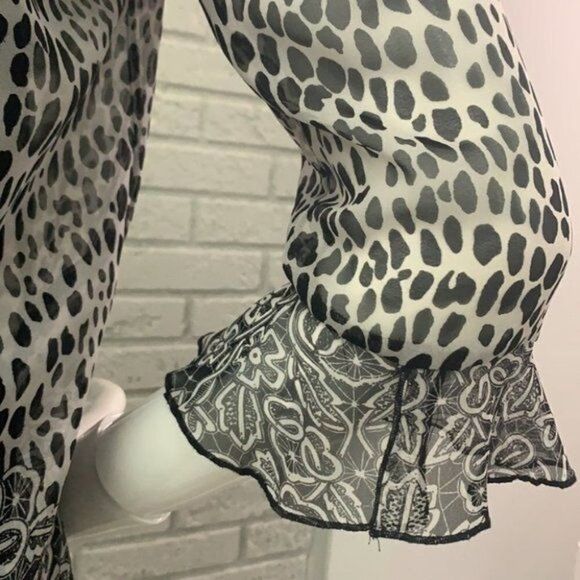 MJ Collection See Through Button Front Blouse Size S - Picture 7 of 11